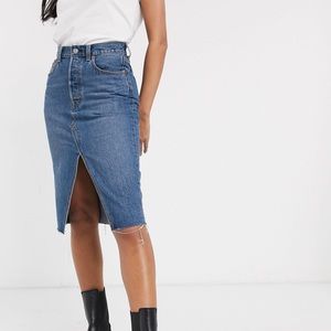 Levi's Deconstructed Midi Skirt with Side Split